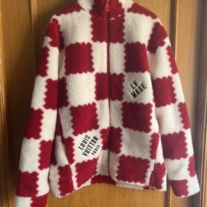 Louis Vuitton Damier Fleece Cream and Red Jacket
